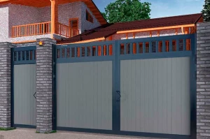 Уличные распашные ворота DoorHan с решеткой 2800x2000